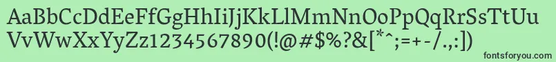 VesperlibreRegular Font – Black Fonts on Green Background