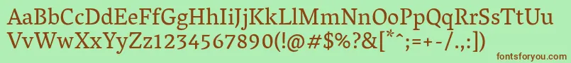 VesperlibreRegular Font – Brown Fonts on Green Background