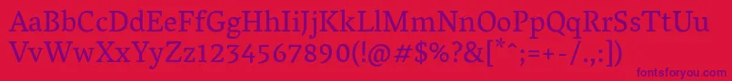 VesperlibreRegular Font – Purple Fonts on Red Background