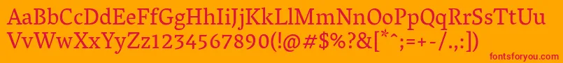 VesperlibreRegular Font – Red Fonts on Orange Background