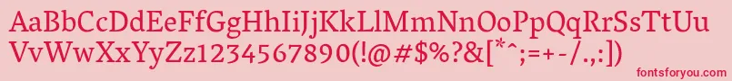 VesperlibreRegular Font – Red Fonts on Pink Background