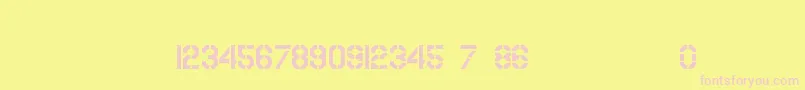 UsaafSerialStencil Font – Pink Fonts on Yellow Background