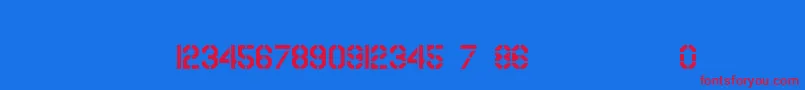 UsaafSerialStencil Font – Red Fonts on Blue Background