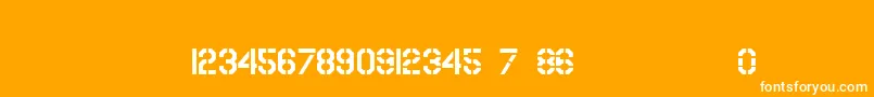 Fonte UsaafSerialStencil – fontes brancas em um fundo laranja