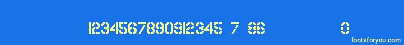 UsaafSerialStencil Font – Yellow Fonts on Blue Background