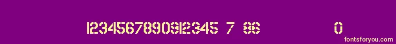 UsaafSerialStencil Font – Yellow Fonts on Purple Background