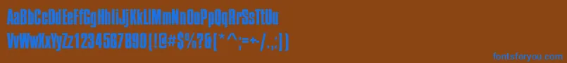 フォントCompactaD – 茶色の背景に青い文字
