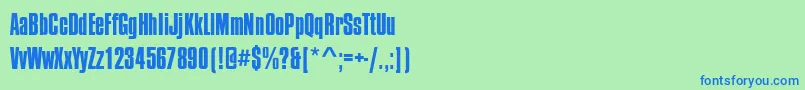 CompactaD Font – Blue Fonts on Green Background