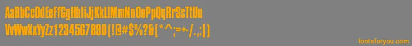 フォントCompactaD – オレンジの文字は灰色の背景にあります。