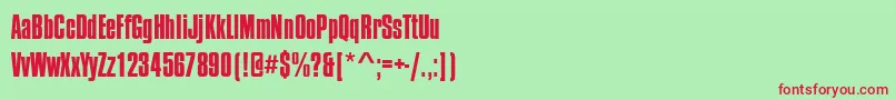 フォントCompactaD – 赤い文字の緑の背景