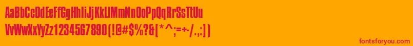 フォントCompactaD – オレンジの背景に赤い文字