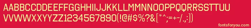 OctincollegergRegular Font – Yellow Fonts on Red Background