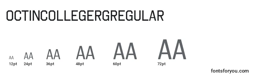 Размеры шрифта OctincollegergRegular