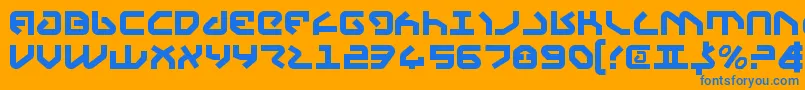 Yahrenv2 Font – Blue Fonts on Orange Background