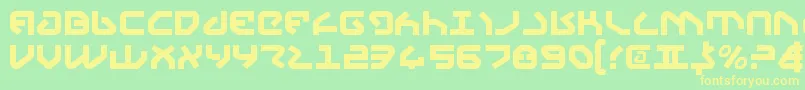 Yahrenv2-Schriftart – Gelbe Schriften auf grünem Hintergrund