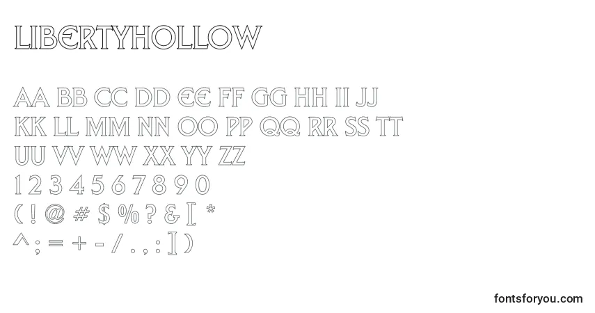 LibertyHollow Font – alphabet, numbers, special characters