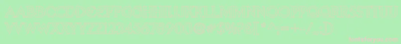 LibertyHollow Font – Pink Fonts on Green Background