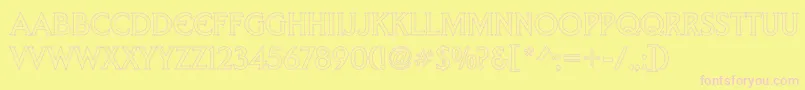 LibertyHollow Font – Pink Fonts on Yellow Background