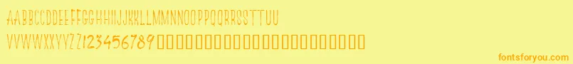 Fonte TheRedlightLineFree – fontes laranjas em um fundo amarelo