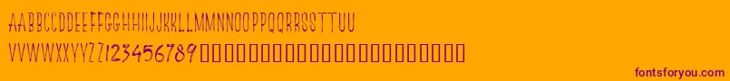 TheRedlightLineFree Font – Purple Fonts on Orange Background