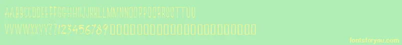 TheRedlightLineFree-Schriftart – Gelbe Schriften auf grünem Hintergrund