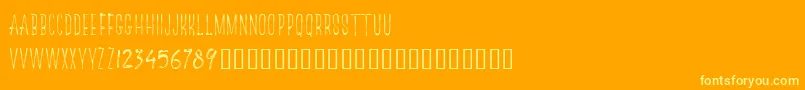 Więcej informacji o czcionce TheRedlightLineFree Czcionka TheRedlightLineFree – żółte czcionki na pomarańczowym tle