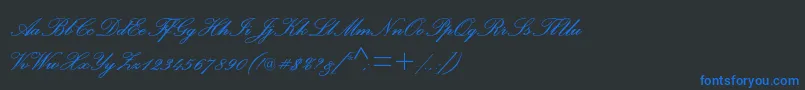フォントPalacescriptmtstdSemibold – 黒い背景に青い文字