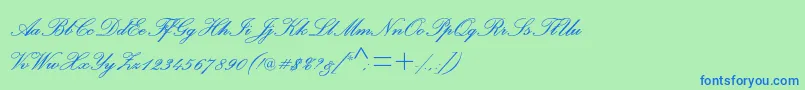 フォントPalacescriptmtstdSemibold – 青い文字は緑の背景です。