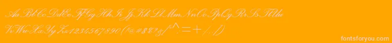 PalacescriptmtstdSemibold-Schriftart – Rosa Schriften auf orangefarbenem Hintergrund