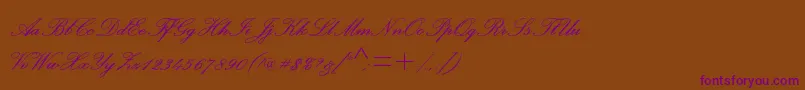 PalacescriptmtstdSemibold-Schriftart – Violette Schriften auf braunem Hintergrund