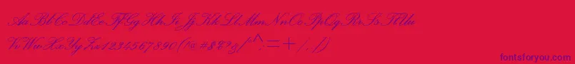 PalacescriptmtstdSemibold-Schriftart – Violette Schriften auf rotem Hintergrund