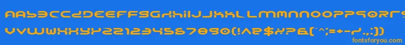 YukonTechExpanded Font – Orange Fonts on Blue Background