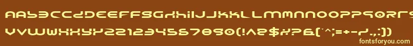 YukonTechExpanded Font – Yellow Fonts on Brown Background