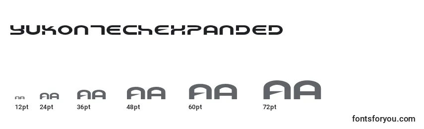 YukonTechExpanded Font Sizes