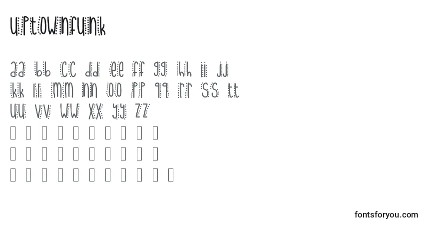 Schriftart UptownFunk – Alphabet, Zahlen, spezielle Symbole