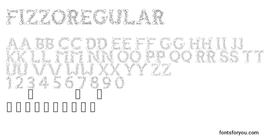 Czcionka FizzoRegular – alfabet, cyfry, specjalne znaki