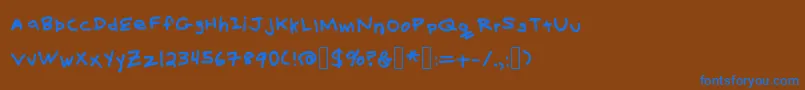 BillysHand Font – Blue Fonts on Brown Background