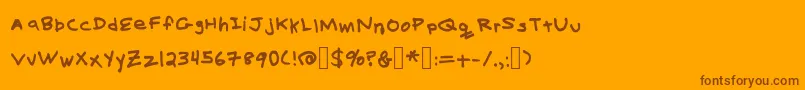 BillysHand Font – Brown Fonts on Orange Background