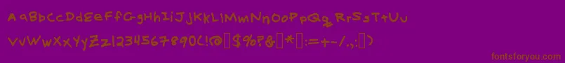 BillysHand Font – Brown Fonts on Purple Background