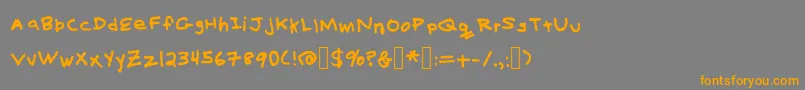 BillysHand Font – Orange Fonts on Gray Background