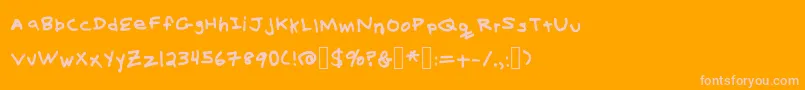 BillysHand-Schriftart – Rosa Schriften auf orangefarbenem Hintergrund