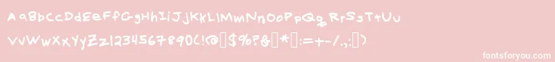 BillysHand Font – White Fonts on Pink Background