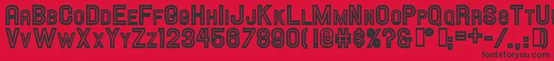 HallandaleScInlineJl Font – Black Fonts on Red Background