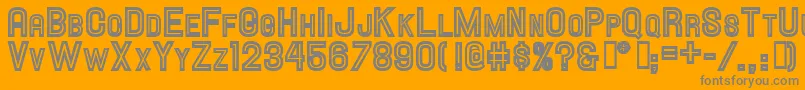 HallandaleScInlineJl-Schriftart – Graue Schriften auf orangefarbenem Hintergrund