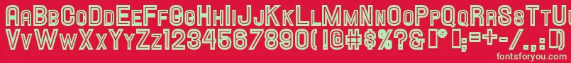 HallandaleScInlineJl Font – Green Fonts on Red Background