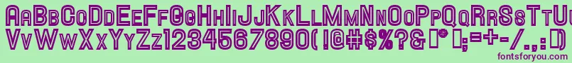 HallandaleScInlineJl Font – Purple Fonts on Green Background