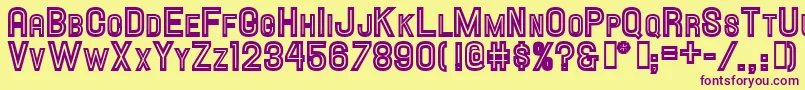 HallandaleScInlineJl Font – Purple Fonts on Yellow Background