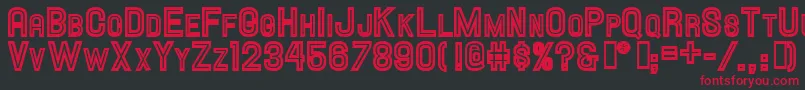 HallandaleScInlineJl Font – Red Fonts on Black Background