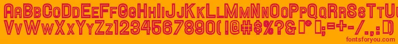 HallandaleScInlineJl Font – Red Fonts on Orange Background