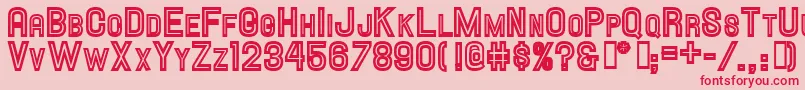 Fonte HallandaleScInlineJl – fontes vermelhas em um fundo rosa
